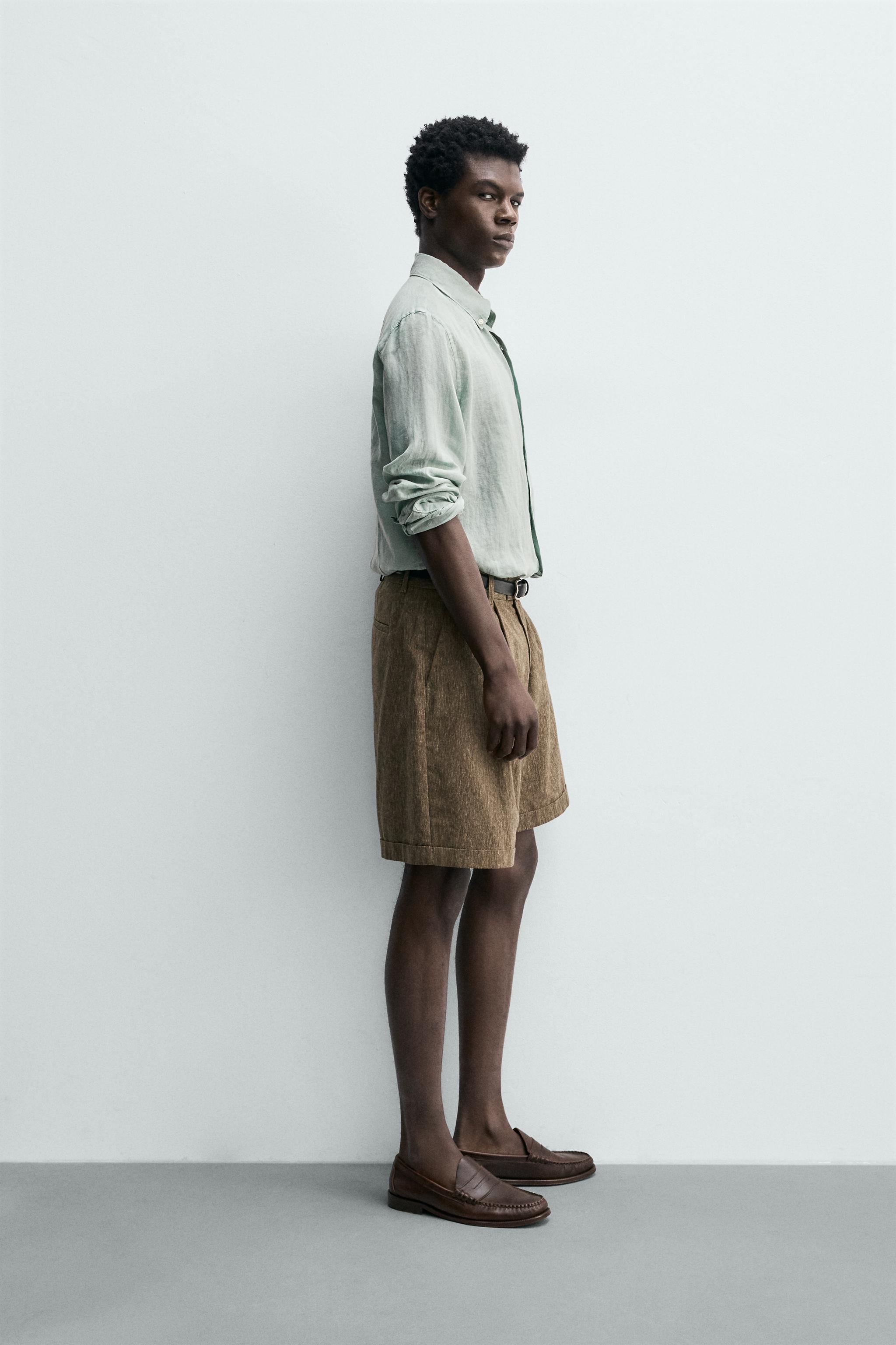 REGULAR FIT 100% LINEN SHIRT
